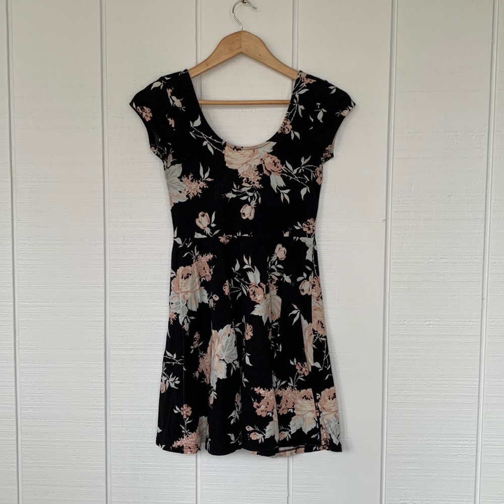 Floral Jersey Knit Mini Fit & Flare T-Shirt Dress